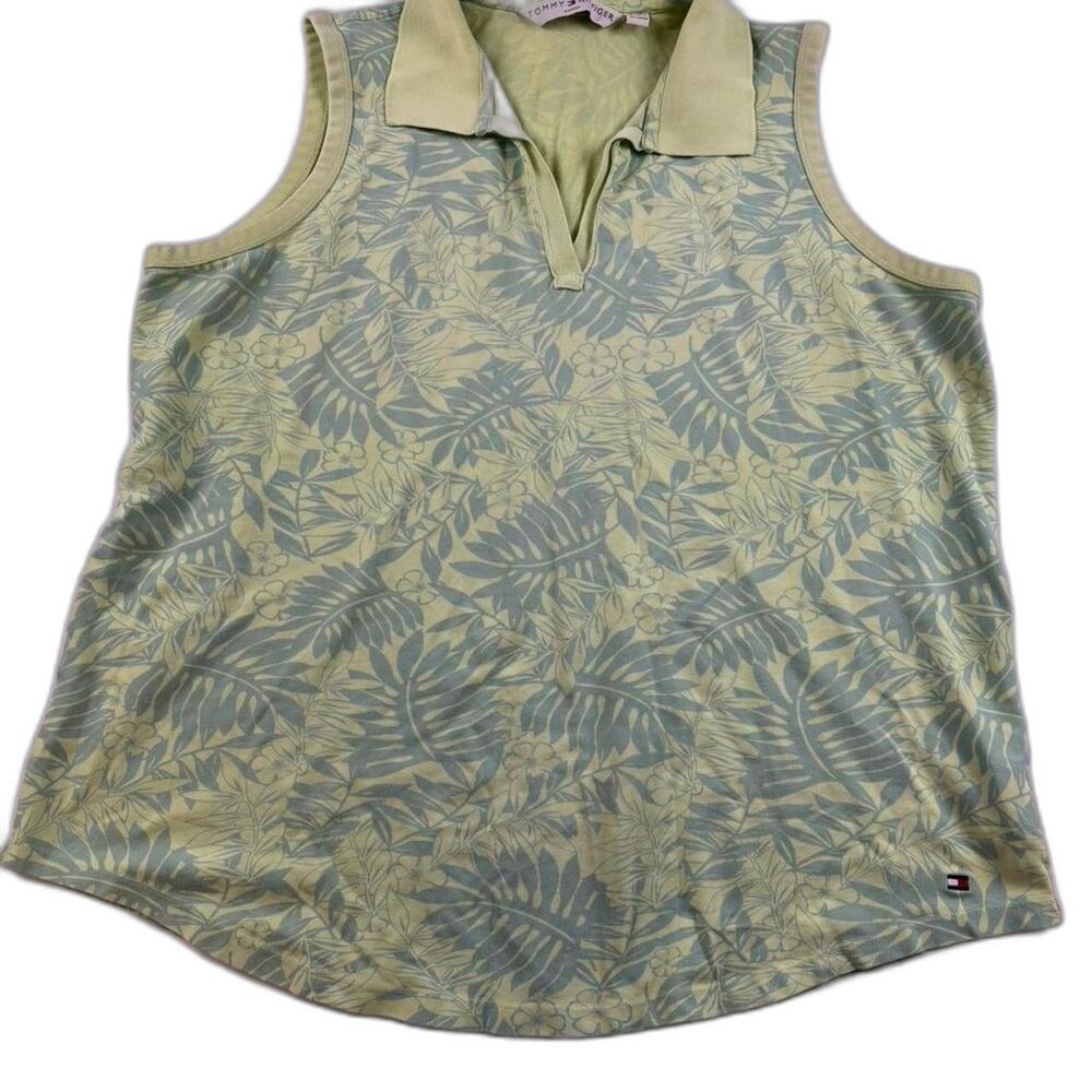 Tommy Hilfiger Women’s Green Sleeveless Polo Shirt – Plus Size 2XL – Vintage